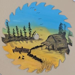 Hand painted saw blade